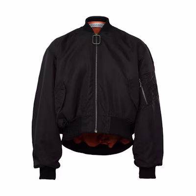 JW Anderson Black Stand Collar Cropped Zip-Up Jacket JK0347PG1666-999
