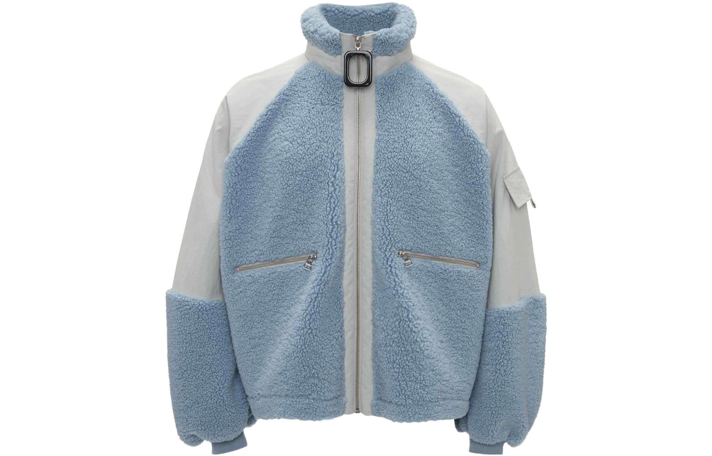 JW Anderson Color Block Fleece Track Jacket Blue Full-Zip Outerwear JK0301-PG1481-804