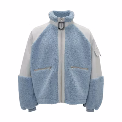 JW Anderson Color Block Fleece Track Jacket Blue Full-Zip Outerwear JK0301-PG1481-804