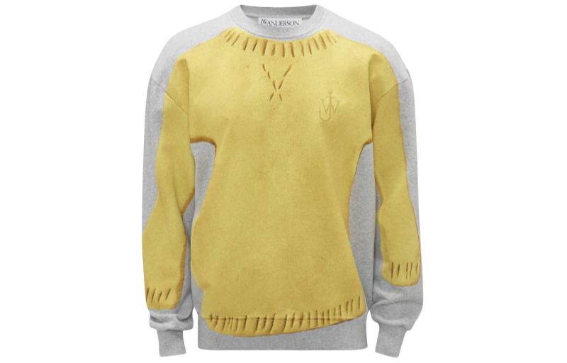 JW Anderson Colorblock Crewneck Pullover Sweatshirt Grey Mix JW0170-PG1216-907