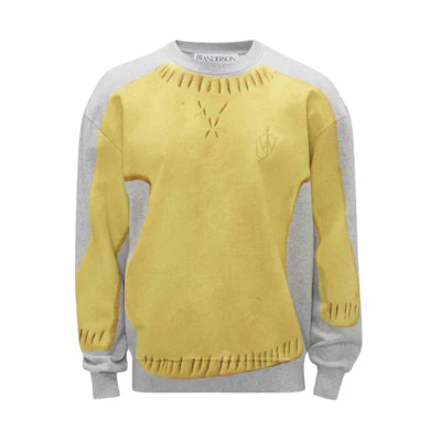 JW Anderson Colorblock Crewneck Pullover Sweatshirt Grey Mix JW0170-PG1216-907