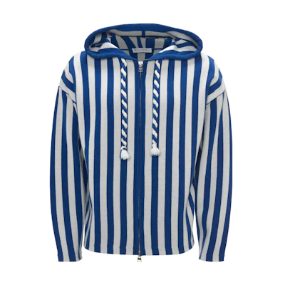 JW Anderson Colorblock Striped Zip-Up Hoodie Jacket Blue KW1101-YN0008-856