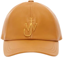 JW Anderson Embroidered Letter Leather Cap Yellow AC0198LA027715482 JW Anderson Embroidered Letter Leather Cap Yellow AC0198LA027715482