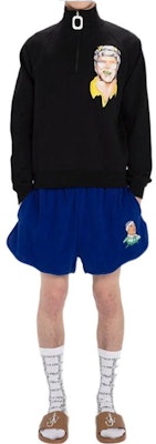 JW Anderson FW21 Half-Zip Sweatshirt Jacket Patch Hitam Lelaki JO0082PG0458-999 Lookbook JW Anderson FW21 Half-Zip Sweatshirt Jacket Patch Hitam Lelaki JO0082PG0458-999