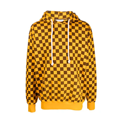 JW Anderson FW21 Logo Checkered Pullover Hoodie Yellow JO0047PG0047-001