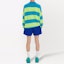 Shop JW Anderson FW21 Logo Stripe Crewneck Sweater Biru Pullover. KW0547YN0177-826