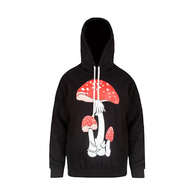 JW Anderson FW21 Mushroom Print Drawstring Hoodie Black () JE0112-PG0253-999