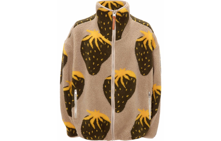 JW Anderson FW21 Strawberry Print Brown Zip Jacket - JK0158-PG0752-108