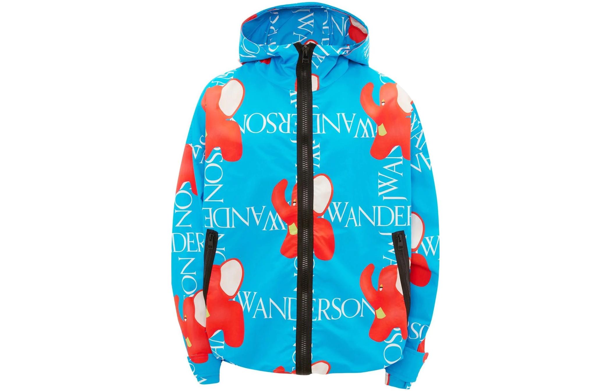 JW Anderson FW22 All-Over Print Hooded Zip Jacket Mens Blue JK0176PG1015-800