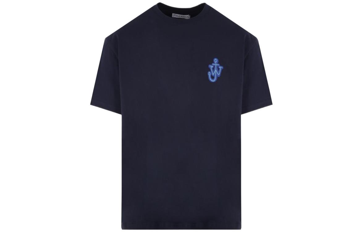 JW Anderson FW22 Anchor Logo Crewneck T-Shirt Blue - Fashion Tee JT0061-PG0772-888