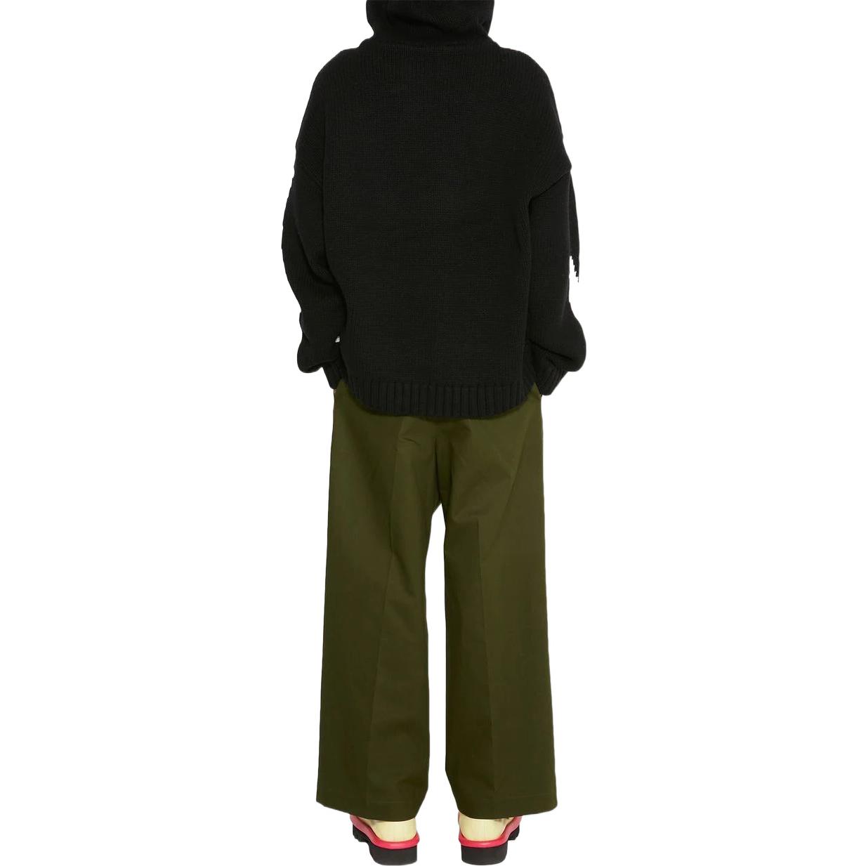 Shop JW Anderson FW22 Baju Sejuk Knit Wool Logo Besar Lelaki Hitam KW0706YN0170-902