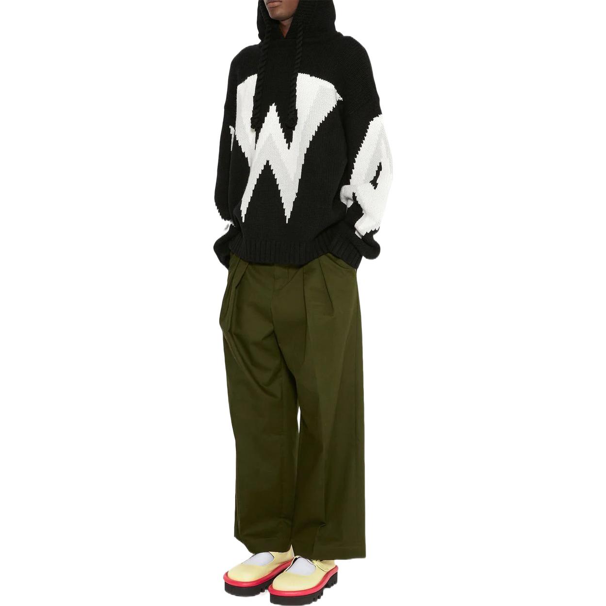 Purchase JW Anderson FW22 Baju Sejuk Knit Wool Logo Besar Lelaki Hitam KW0706YN0170-902