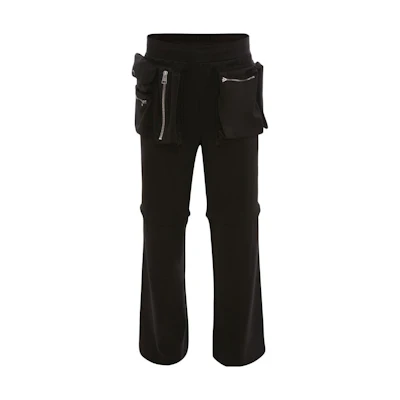 JW Anderson FW22 Black Mid-Rise Flared Casual Pants for Men JR0006PG0966999