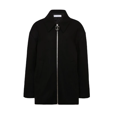 JW Anderson FW22 Black Solid Zip-Up Loose Jacket for Men CO0234P-G0923-999