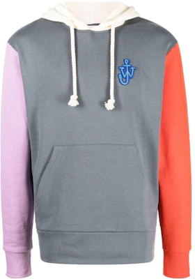 JW Anderson FW22 Floral Embroidery Patchwork Pullover Hoodie Grey JW0052PG0771-791 Order JW Anderson FW22 Floral Embroidery Patchwork Pullover Hoodie Grey JW0052PG0771-791