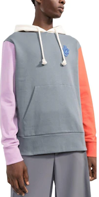 JW Anderson FW22 Floral Embroidery Patchwork Pullover Hoodie Grey JW0052PG0771-791 Purchase JW Anderson FW22 Floral Embroidery Patchwork Pullover Hoodie Grey JW0052PG0771-791