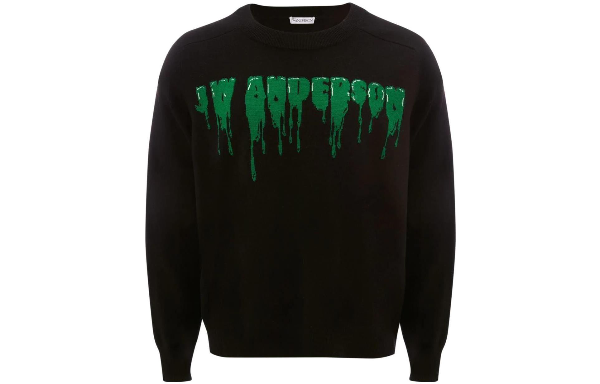 JW Anderson FW22 Letter Logo Print Crewneck Sweatshirt Black () KW0726YN0200-993