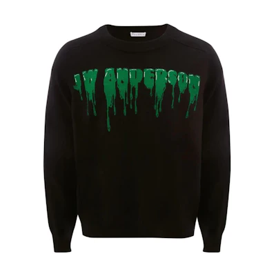 JW Anderson FW22 Letter Logo Print Crewneck Sweatshirt Black () KW0726YN0200-993