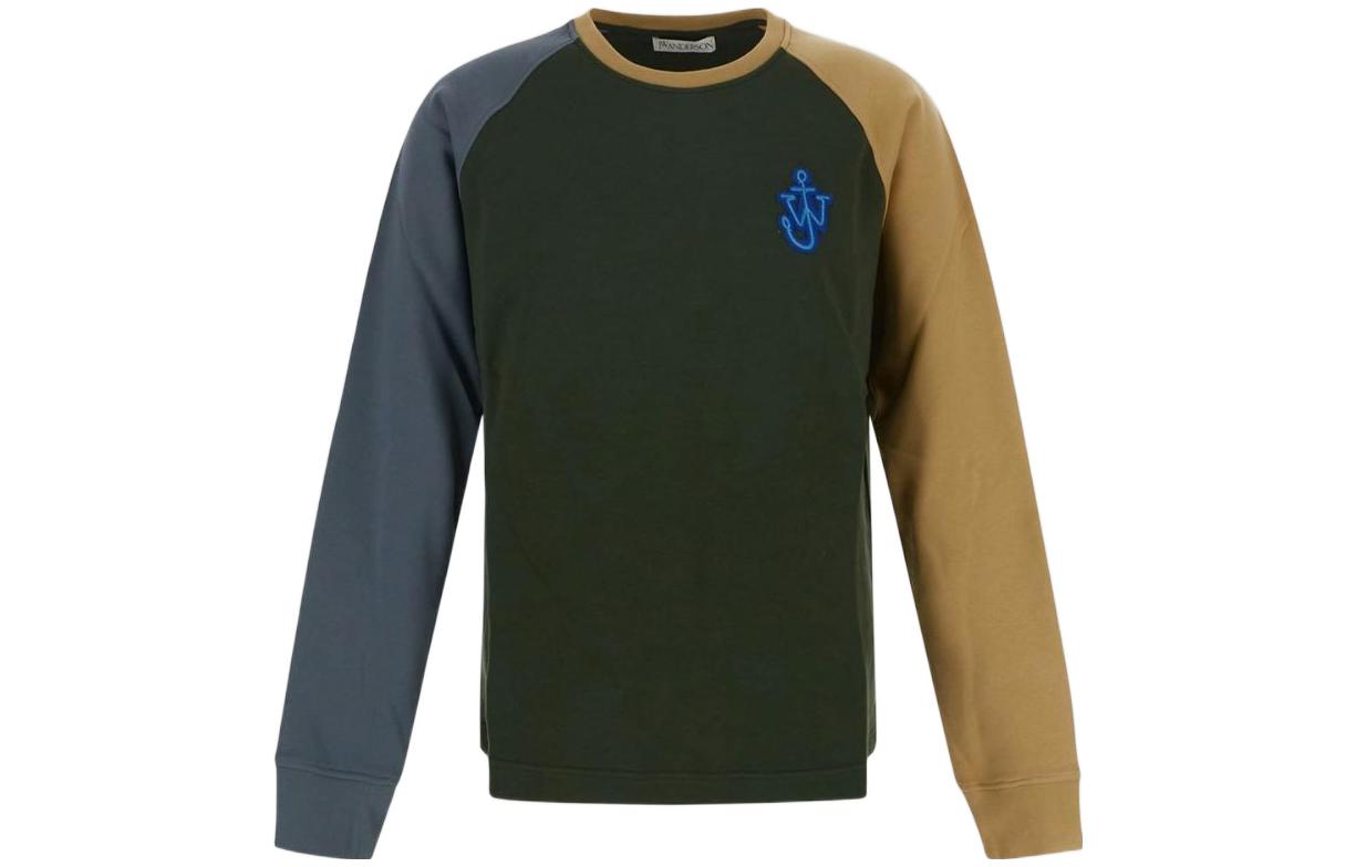 JW Anderson FW22 Logo Print Colorblock Pullover Sweatshirt Multicolor () JW0046PG1021-496