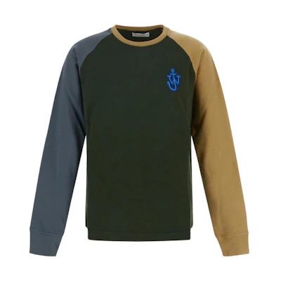 JW Anderson FW22 Logo Print Colorblock Pullover Sweatshirt Multicolor () JW0046PG1021-496