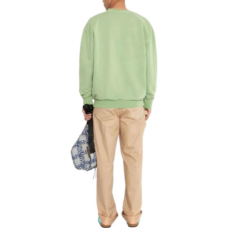 Shop JW Anderson FW22 Logo Print Pullover Green Sweatshirt Casual Fit JW0045PG0976-155