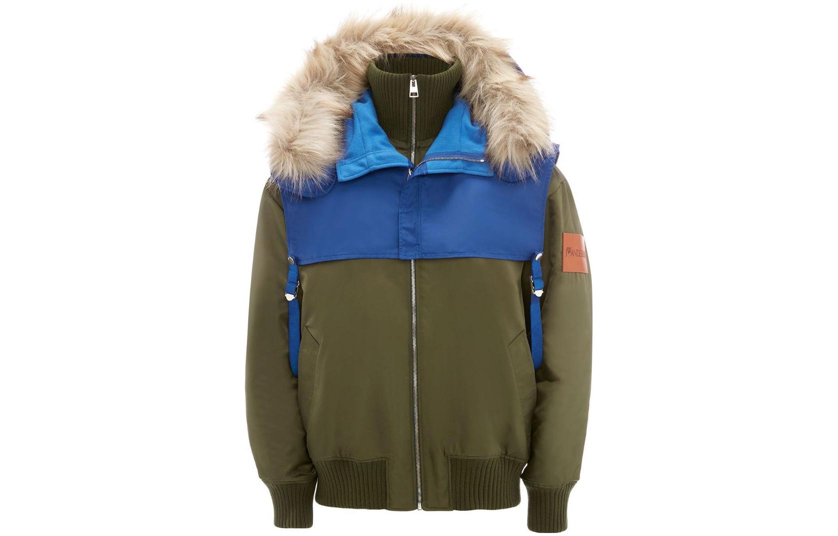 JW Anderson FW22 Military Green Hooded Jacket with Side Pockets for Men CO0223PG0953522