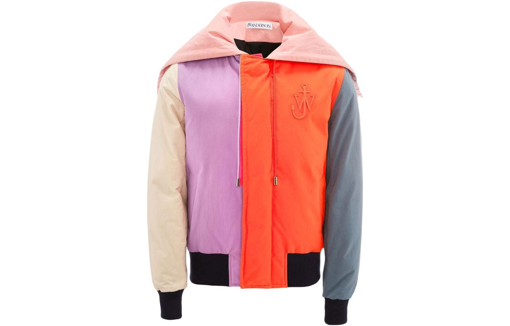 JW Anderson FW22 Multi-Patchwork Zip Hoodie Jacket Pink () JK0171PG0962398
