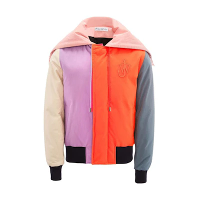 JW Anderson FW22 Multi-Patchwork Zip Hoodie Jacket Pink () JK0171PG0962398