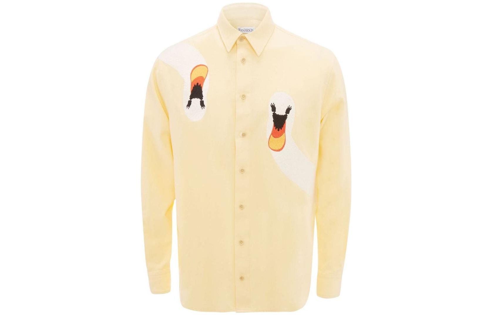 JW Anderson FW22 Pattern Printed Button-Up Long Sleeve Shirt Yellow () SH0181PG0970200