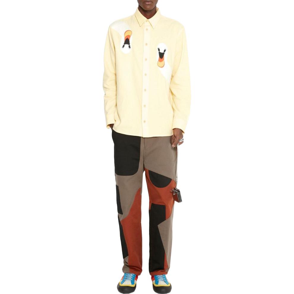 Lookbook JW Anderson FW22 Kemeja Lengan Panjang Motif Kuning Button-Up SH0181PG0970200