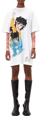 JW Anderson FW22 Gaun Lengan Pendek Motif Putih. JD0022PG0975-001 Lookbook JW Anderson FW22 Gaun Lengan Pendek Motif Putih. JD0022PG0975-001