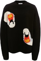 JW Anderson FW22 Patterned Knitted Wool Crewneck Sweater Black KW0701YN0008-999 JW Anderson FW22 Patterned Knitted Wool Crewneck Sweater Black KW0701YN0008-999