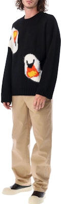 JW Anderson FW22 Corak Baju Sweater Wool Rajutan Leher Bulat Hitam KW0701YN0008-999 Lookbook JW Anderson FW22 Corak Baju Sweater Wool Rajutan Leher Bulat Hitam KW0701YN0008-999