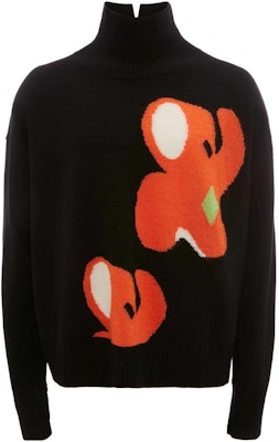 JW Anderson FW22 Sweater Turtleneck Rajut Wol Pola Hitam. KW0725YN0200-999 Buy JW Anderson FW22 Sweater Turtleneck Rajut Wol Pola Hitam. KW0725YN0200-999
