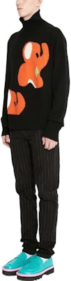 JW Anderson FW22 Sweater Turtleneck Rajut Wol Pola Hitam. KW0725YN0200-999 Purchase JW Anderson FW22 Sweater Turtleneck Rajut Wol Pola Hitam. KW0725YN0200-999