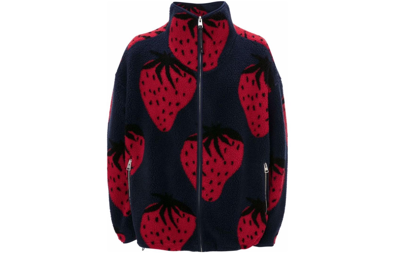 JW Anderson FW22 Strawberry Print Zip High Neck Jacket Black () JK0158PG0752876