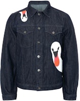 JW Anderson FW22 Swan Print Denim Jacket Long Sleeve Indigo DJ0013PG0350870 JW Anderson FW22 Swan Print Denim Jacket Long Sleeve Indigo DJ0013PG0350870