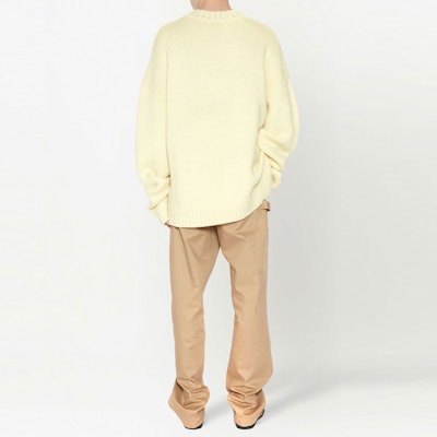JW Anderson FW22 Kuning Kartun Grafik Wool Knit Sweater Crewneck KW0701YN0008-208 Shop JW Anderson FW22 Kuning Kartun Grafik Wool Knit Sweater Crewneck KW0701YN0008-208