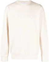JW Anderson FW23 Beige Solid Color Logo Embroidered Long Sleeve Sweatshirt JW0103-PG1390-132 JW Anderson FW23 Beige Solid Color Logo Embroidered Long Sleeve Sweatshirt JW0103-PG1390-132