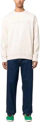 JW Anderson FW23 Beige Solid Color Logo Embroidered Long Sleeve Sweatshirt JW0103-PG1390-132 Lookbook JW Anderson FW23 Beige Solid Color Logo Embroidered Long Sleeve Sweatshirt JW0103-PG1390-132