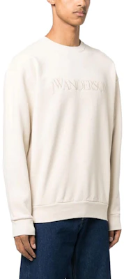 JW Anderson FW23 Beige Solid Color Logo Embroidered Long Sleeve Sweatshirt JW0103-PG1390-132 Purchase JW Anderson FW23 Beige Solid Color Logo Embroidered Long Sleeve Sweatshirt JW0103-PG1390-132