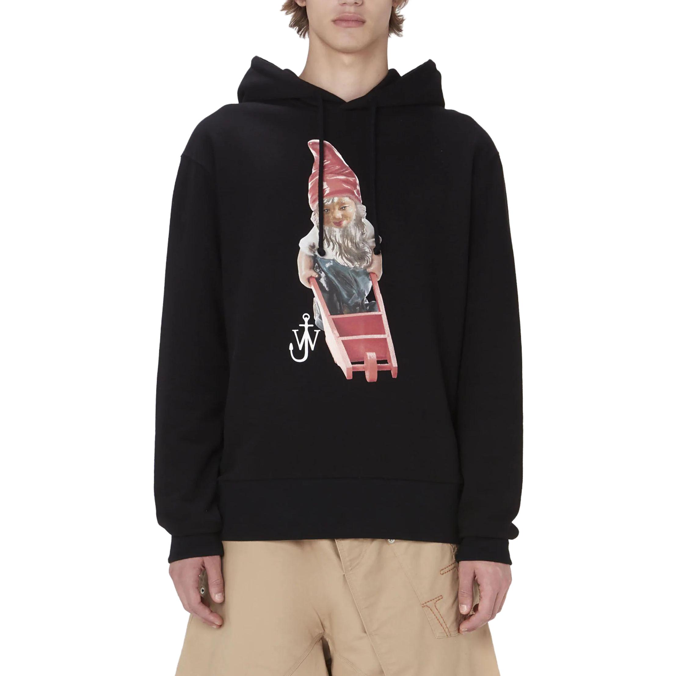 Lookbook Sudadera Negra con Capucha y Estampado Gráfico de Gnomo JW Anderson FW23 JW0159PG0861-999