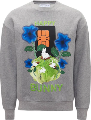 JW Anderson FW23 Grey Letter Plant Print Crewneck Unisex Sweatshirt JW0107-PG1225-907 Buy JW Anderson FW23 Grey Letter Plant Print Crewneck Unisex Sweatshirt JW0107-PG1225-907