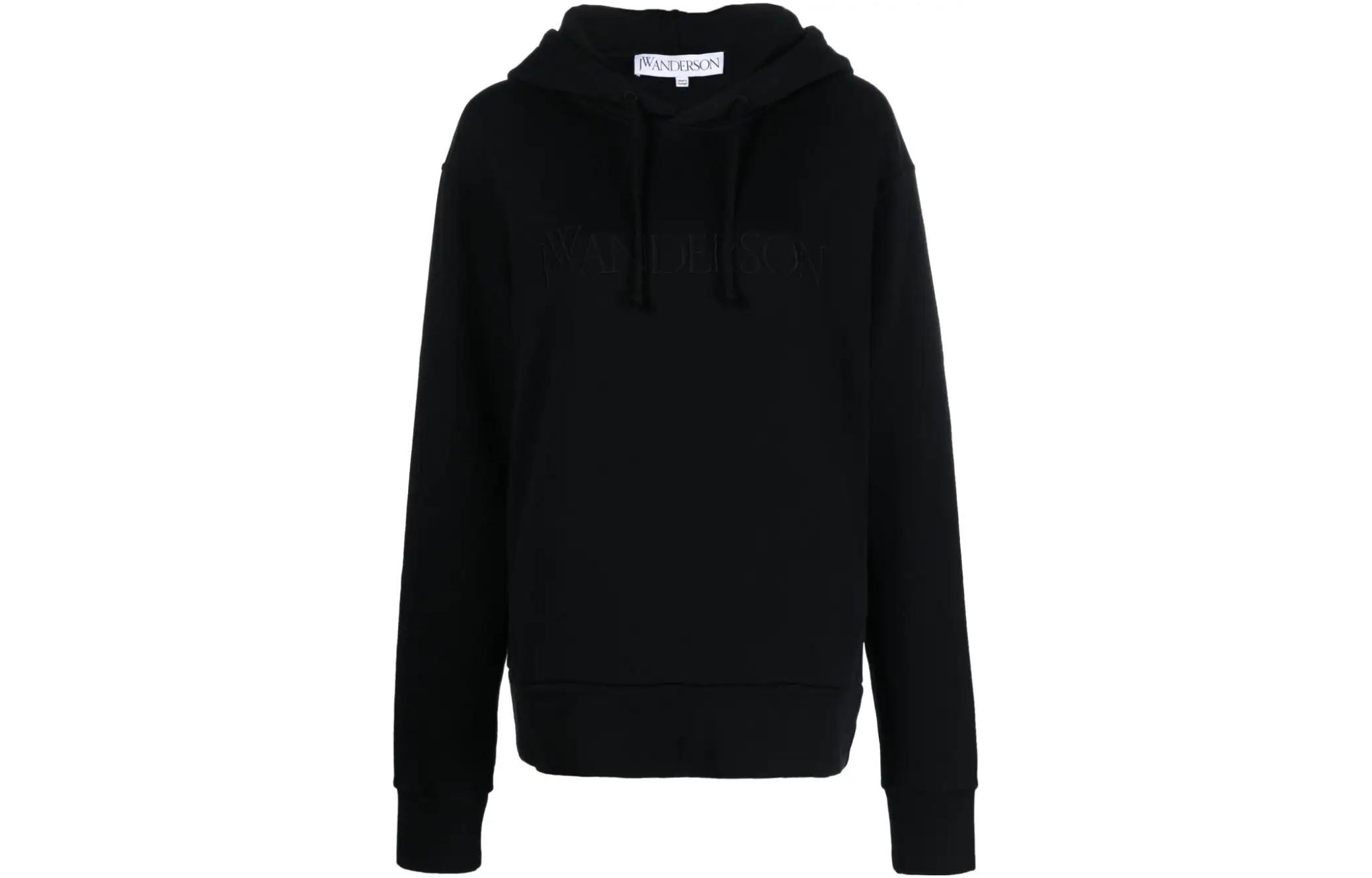 JW Anderson FW23 Logo Embroidered Hoodie Black JW0122-PG1390-999
