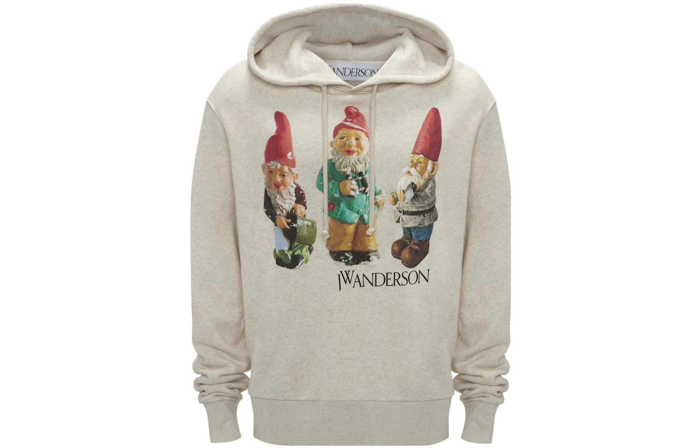 JW Anderson FW23 Oatmeal Logo Graphic Hoodie Long Sleeve Pullover JW0160-PG1397-161