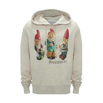 JW Anderson FW23 Oatmeal Logo Graphic Hoodie Long Sleeve Pullover JW0160-PG1397-161