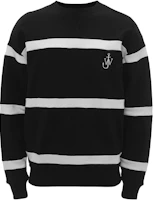 JW Anderson FW23 Striped Crewneck Slim Fit Long Sleeve Sweatshirt Black Mens JW0155-PG0717-909 JW Anderson FW23 Striped Crewneck Slim Fit Long Sleeve Sweatshirt Black Mens JW0155-PG0717-909