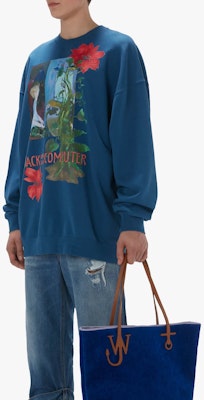 JW Anderson FW24 Baju Crewneck Biru dengan Logo Sulam & Cetakan Bunga JW0182PG1598800 Purchase JW Anderson FW24 Baju Crewneck Biru dengan Logo Sulam & Cetakan Bunga JW0182PG1598800