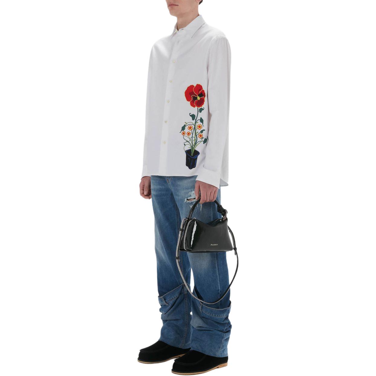 Purchase Camisa Blanca de Manga Larga con Estampado Floral JW Anderson FW24 SH0322PG1140001-WHITE