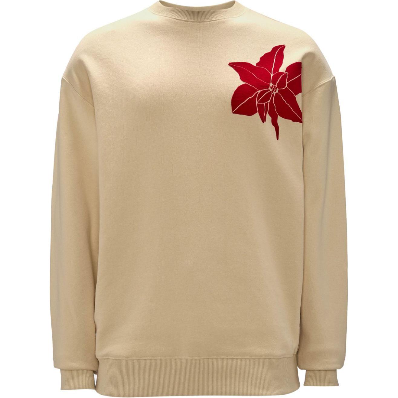 JW Anderson FW24 Floral Print Oversized Crewneck Sweatshirt Men’s Off-White JW0185PG0771046-BEIGE